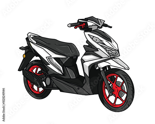 white scooter on a white background	
