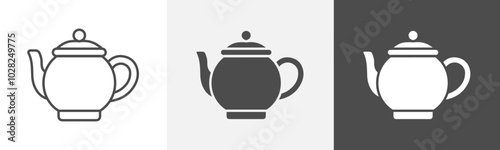 tea pot icon Vector thin line symbol