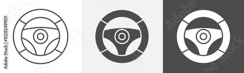 steering wheel icon Vector thin line symbol