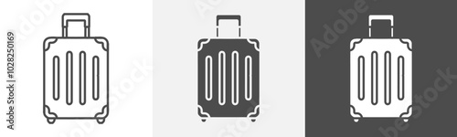 suitcase icon Vector thin line symbol