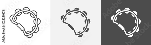 tambourine icon Vector thin line symbol