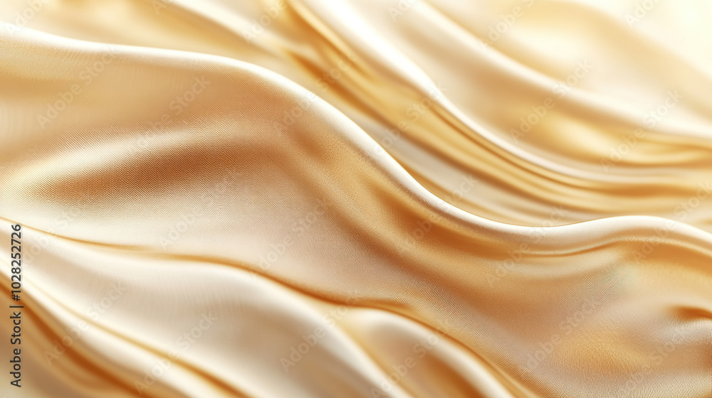 Fototapeta premium Golden liquid waves on a shiny abstract background