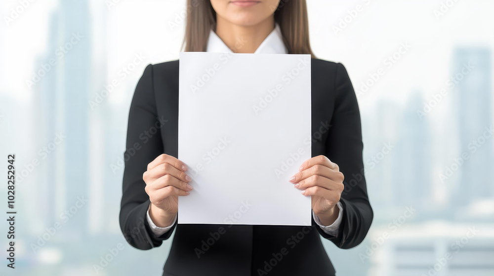 A poised businesswoman examines a contract in a sleek office, embodying professionalism and confidence in her role. A poised businesswoman examines a contract in a sleek office, embodying professionalism and confidence in her role.