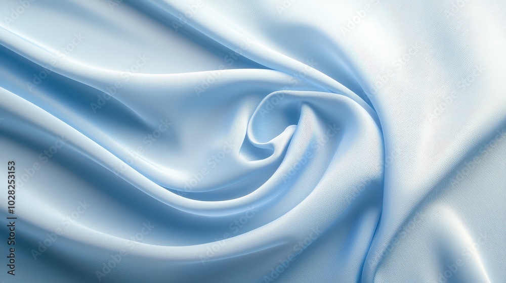 Obraz premium Soft light blue fabric background with gentle folds and texture, creating a calming, natural design.