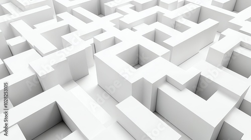 A white 3D maze.