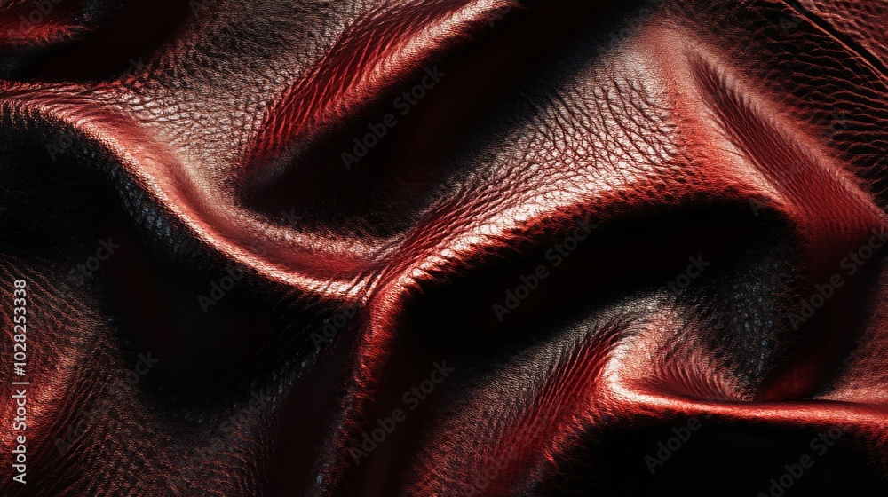 Red Leather Texture with Dramatic Lighting Red Leather Texture with Dramatic Lighting