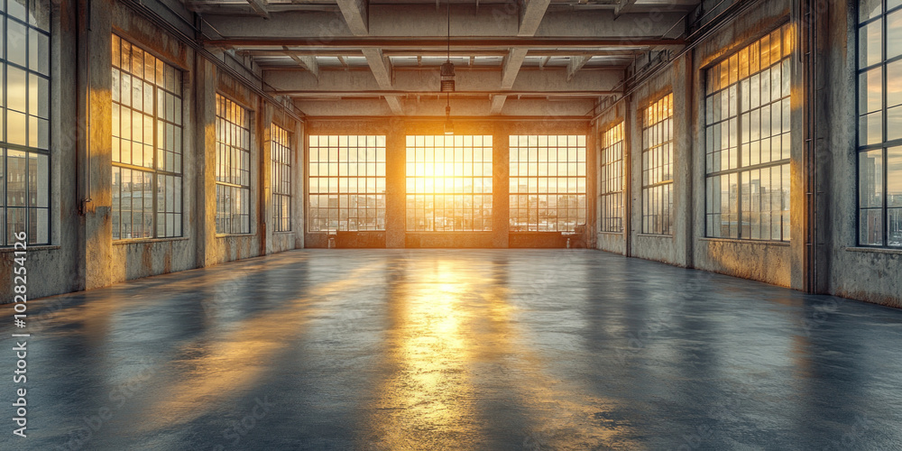 A spacious industrial room with exposed pipes, concrete floors, and open spaces, showcasing a raw, unfinished look. A spacious industrial room with exposed pipes, concrete floors, and open spaces, showcasing a raw, unfinished look.