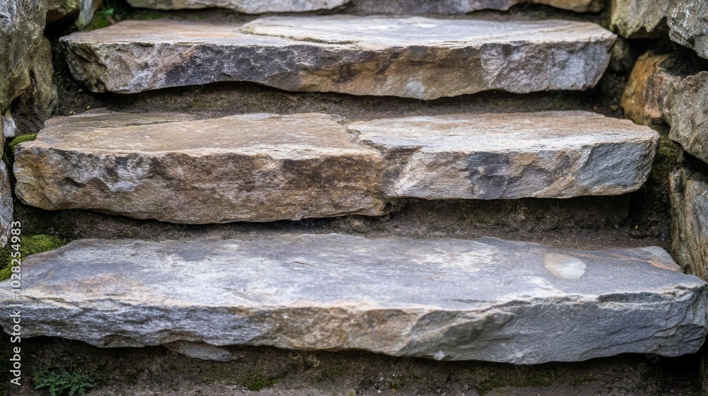 Stone Steps With Moss And Rough Texture Stone Steps With Moss And Rough Texture