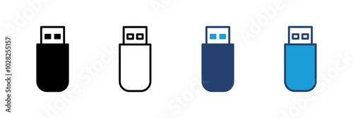 Usb icon vector. Flash disk icon vector