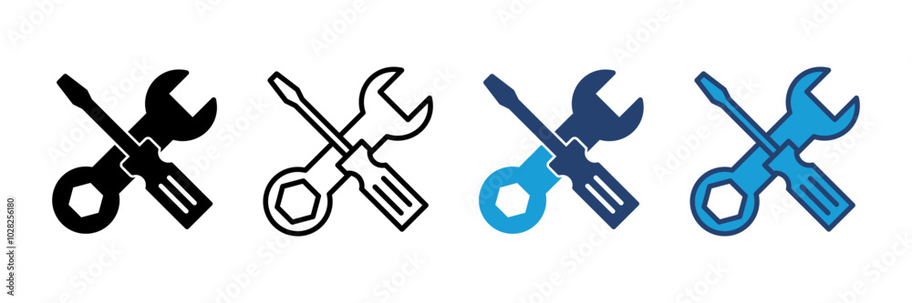 Repair tools icon vector. tool icon vector. setting icon vector. Wrench and screwdriver. support, Service Repair tools icon vector. tool icon vector. setting icon vector. Wrench and screwdriver. support, Service