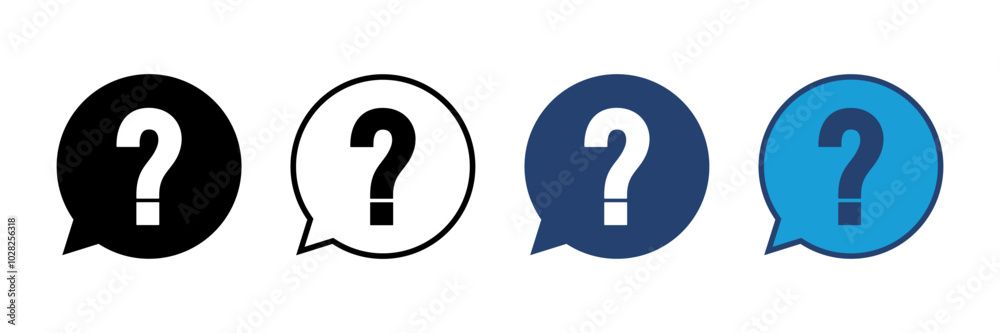 Question icon vector. question mark icon vector. Question icon vector. question mark icon vector.