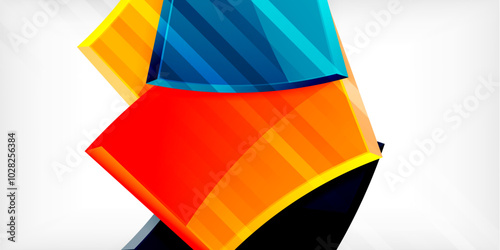 Round 3d shapes, plates background. Creative composition design template