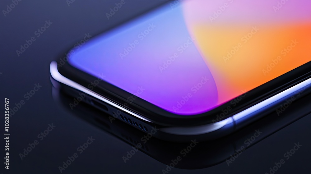 Close-up of a smartphone's smooth edges and curves Close-up of a smartphone's smooth edges and curves