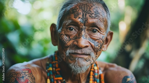 A rare tribe in Asia, isolated for centuries, where colorful tattoos and intricate body art mark important life events, standing as a testament to their unique culture