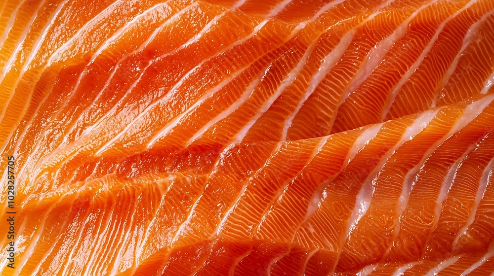 Salmon fish trout fillet texture Copy space Top view : Generative AI