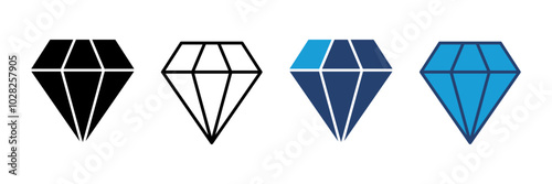 Diamond icon vector. diamond gems vector icon.