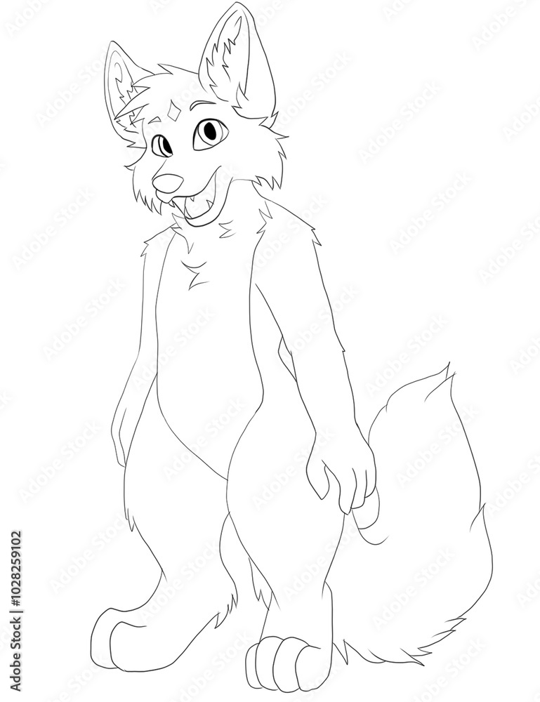 Obraz premium A yellow furry character of cat