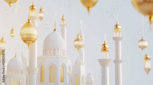 Wallpaper Mural White Mosque with Golden Lanterns Torontodigital.ca