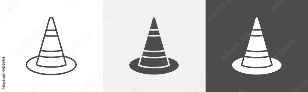 traffic cone icon Flat design on isolated background traffic cone icon Flat design on isolated background