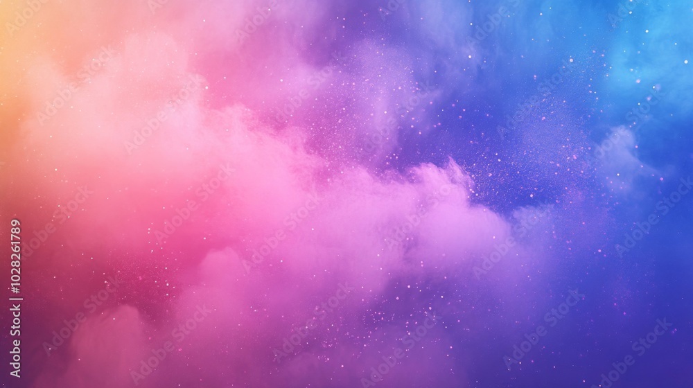 Abstract Colorful Sky with Stars and Clouds Abstract Colorful Sky with Stars and Clouds