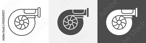 turbo charger icon Flat design on isolated background