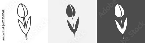 tulip icon Flat design on isolated background