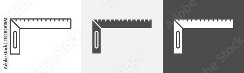 try square icon Flat design on isolated background