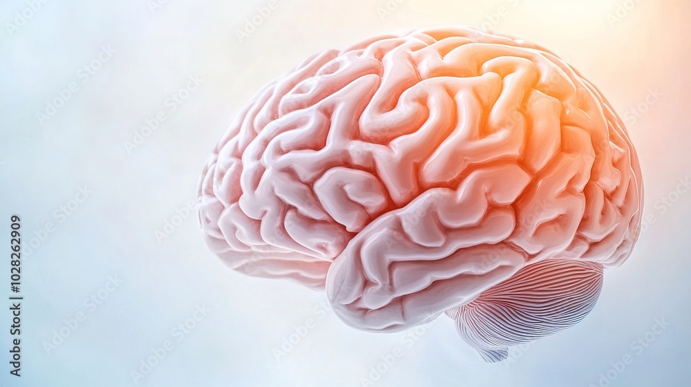 Close-up of human brain with intricate neural pathways, symbolizing cognitive biases and complex thought processes, ideal for educational or scientific presentations.