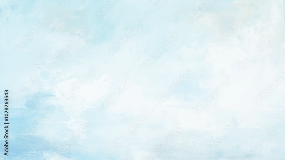 blue sky with clouds. Light sky blue shades watercolor background, Hand painted abstract soft sky blue watercolor sky and clouds.