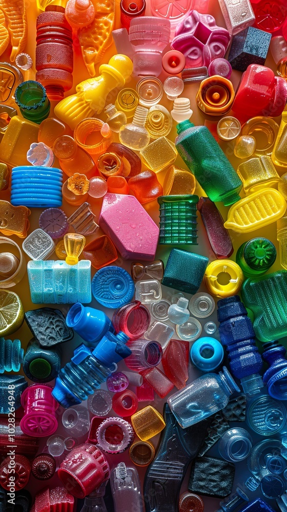Obraz premium Colorful Plastic Objects Abstract Pattern Texture