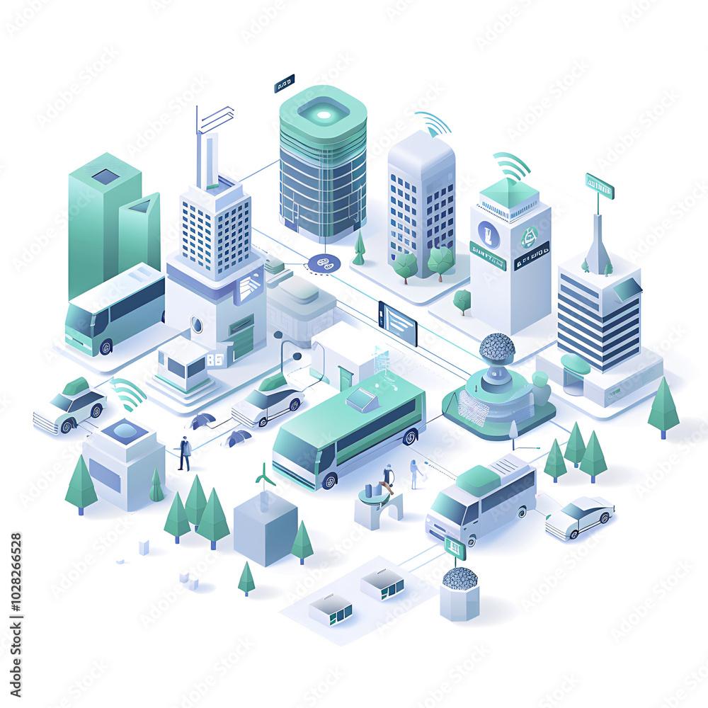 This illustration highlights a smart city design featuring organized streets, green spaces, and advanced technology. It emphasizes sustainability and efficiency in urban living. Generative AI This illustration highlights a smart city design featuring organized streets, green spaces, and advanced technology. It emphasizes sustainability and efficiency in urban living. Generative AI