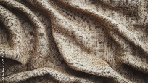 A Wrinkled Brown Burlap Fabric Texture