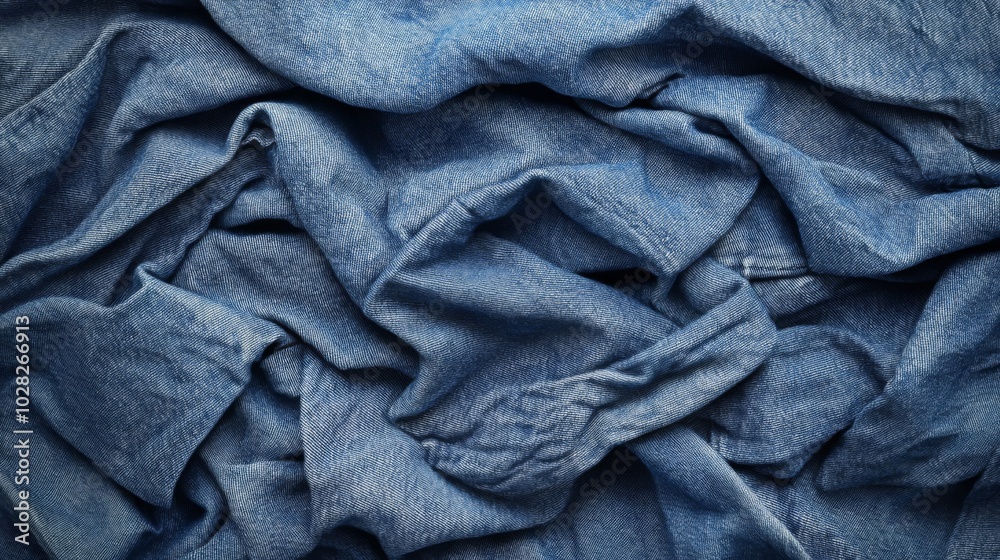 Close-Up Texture of Blue Denim Fabric Close-Up Texture of Blue Denim Fabric
