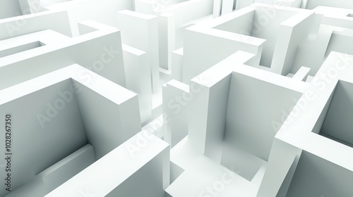 A white 3D maze.