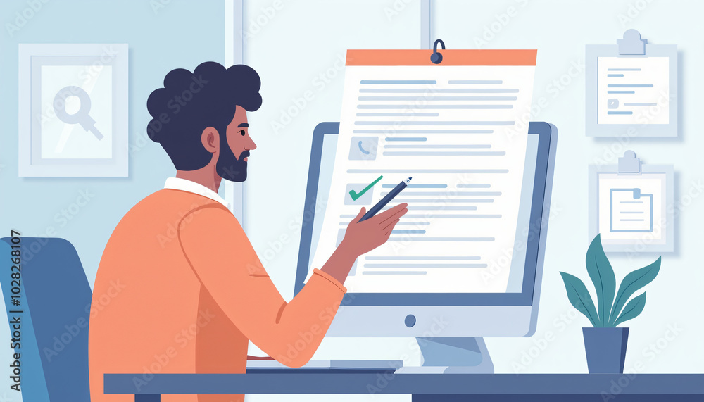 Businessman analyzing financial report Businessman analyzing financial report