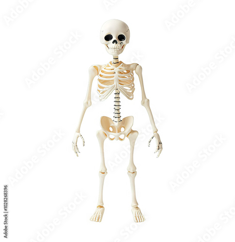 Realistic Human Skeleton Illustration on Transparent Background ? Perfect for Halloween Designs and Educational Projects