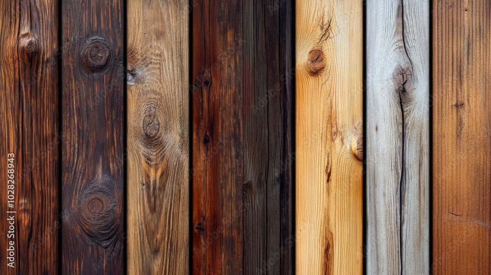 Vertical Wooden Planks of Varied Tones and Textures Vertical Wooden Planks of Varied Tones and Textures