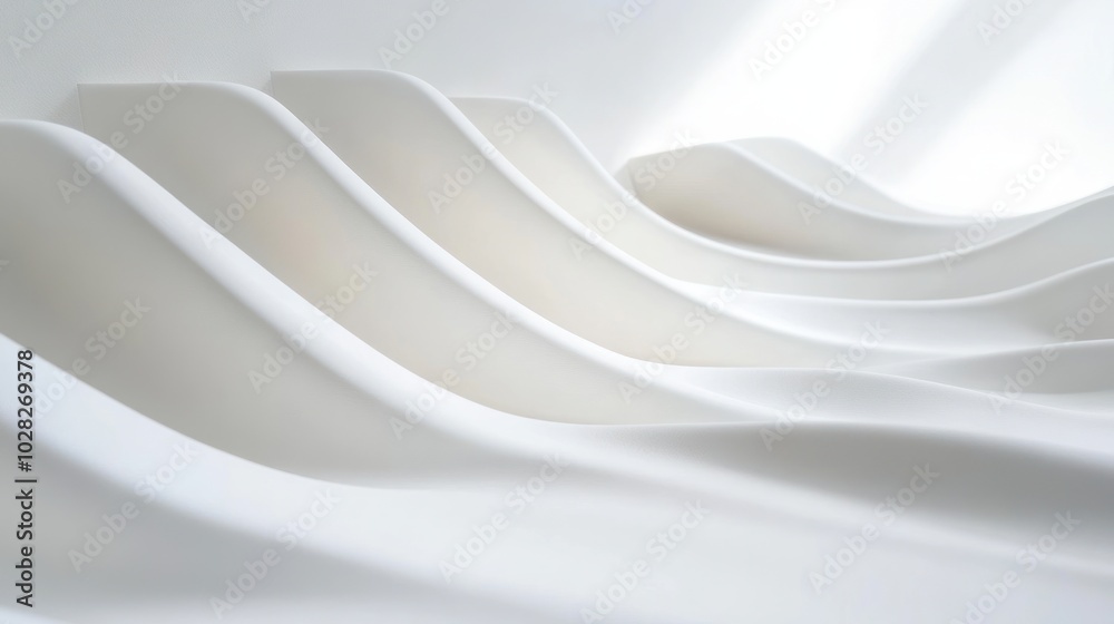 Abstract White Curves