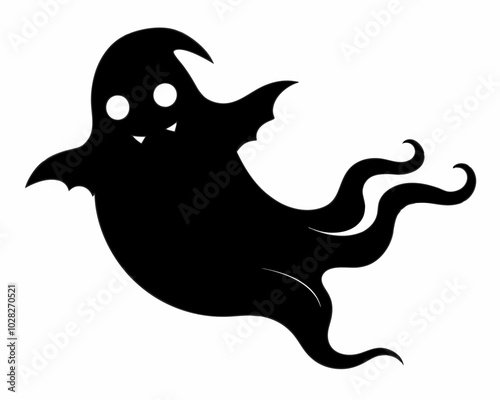 halloween ghost vector, halloween ghost vector illustration, halloween ghost silhouette of a isolated on a white background..