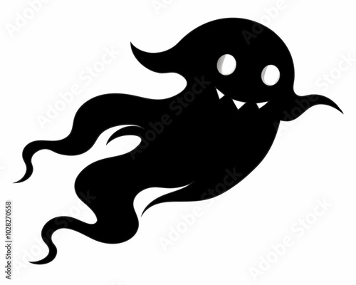 halloween ghost vector, halloween ghost vector illustration, halloween ghost silhouette of a isolated on a white background.