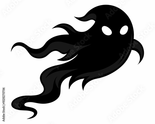 halloween ghost vector, halloween ghost vector illustration, halloween ghost silhouette of a isolated on a white background.