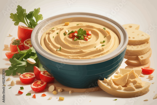 hummus food  illustration