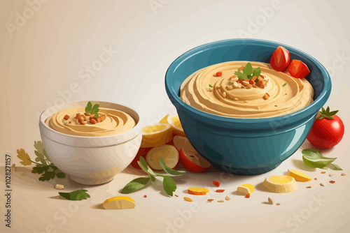 hummus food  illustration