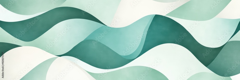 Abstract wave pattern design, flowing shapes in soft blues and greens, ideal for modern decor, textiles, or digital backgrounds Abstract wave pattern design, flowing shapes in soft blues and greens, ideal for modern decor, textiles, or digital backgrounds