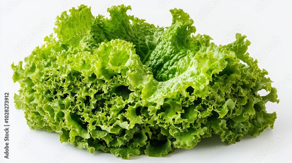 Fresh Green Lettuce Isolated on White Background Fresh Green Lettuce Isolated on White Background