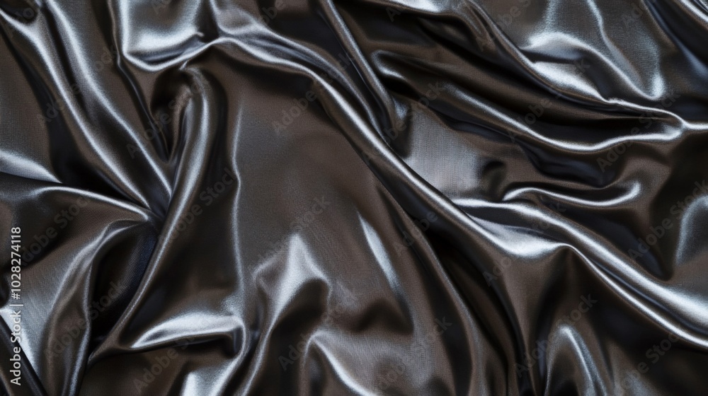 Draped Silver Fabric with Smooth, Flowing Curves Draped Silver Fabric with Smooth, Flowing Curves