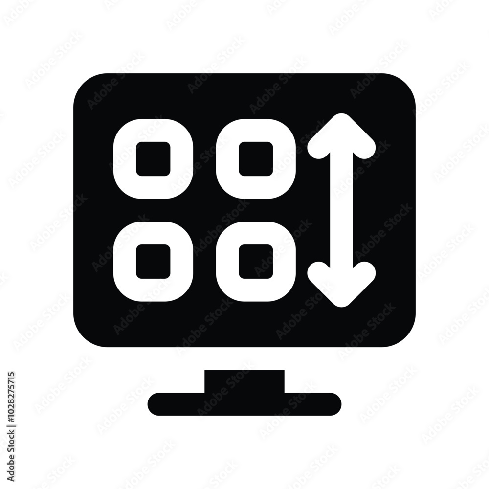 desktop computer icon. vector glyph icon for your website, mobile, presentation, and logo design.
