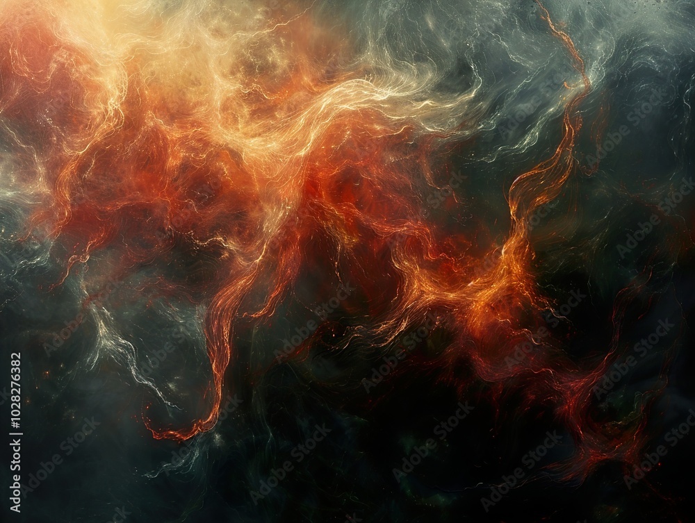 Fototapeta premium Abstract Cosmic Art: Fire and Energy in the Galaxy