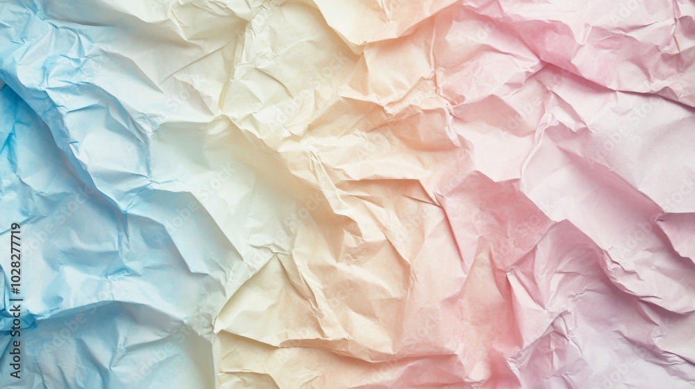 Fototapeta premium Crumpled Pastel Paper Background
