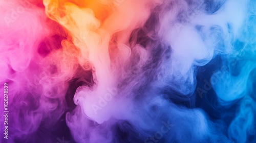 Abstract Swirling Smoke with Vibrant Neon Colors